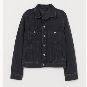 Black Washed Denim Jacket H&M